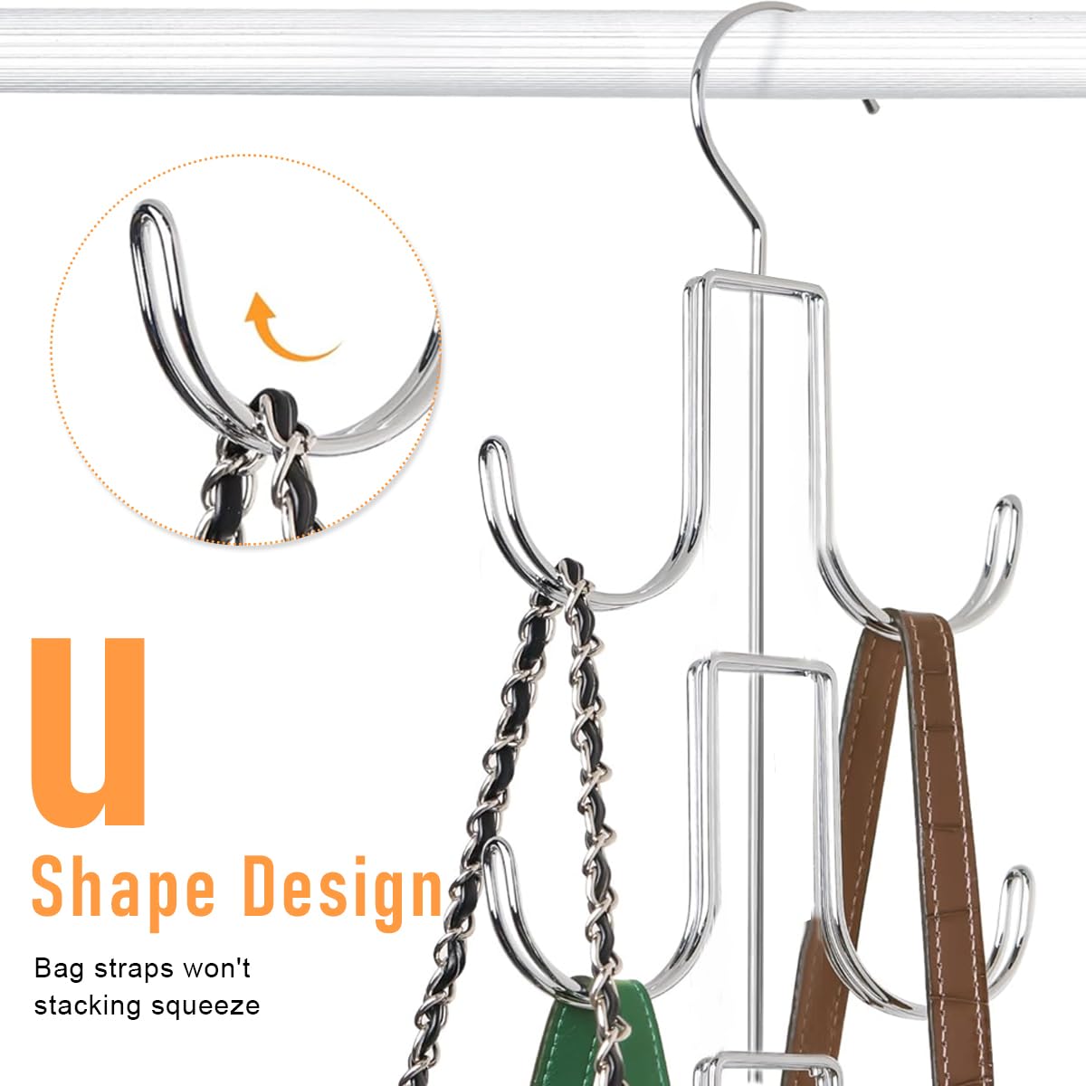 HASTHIP® 1Pcs Handbag Organzier Rack Multi Handbags Hanger Organzier for Closet Wardrobe Purse Handbag Hanger Organizer Metal Handbag Organzier Hanger for Bags, Hats HASTHIP® 1Pcs Handbag Organzier Rack Multi Handbags Hanger Organzier for Closet Wardrobe Purse Handbag Hanger Organizer Metal Handbag Organzier Hanger for Bags, Hats